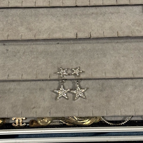 Star Rhinestone Dangle Earrings - Picture 9 of 9